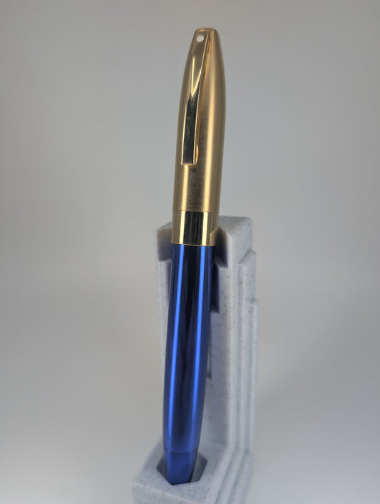 *Consignment* Sheaffer Legacy Blue Fountain Pen 18k Gold Inlayed Stub Nib