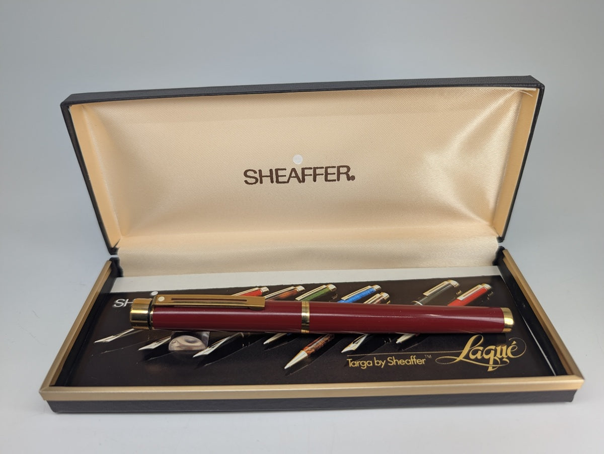 *Consignment* Sheaffer Targa Laque 1028 Bordeaux Classic Fountain Pen (1980-82')