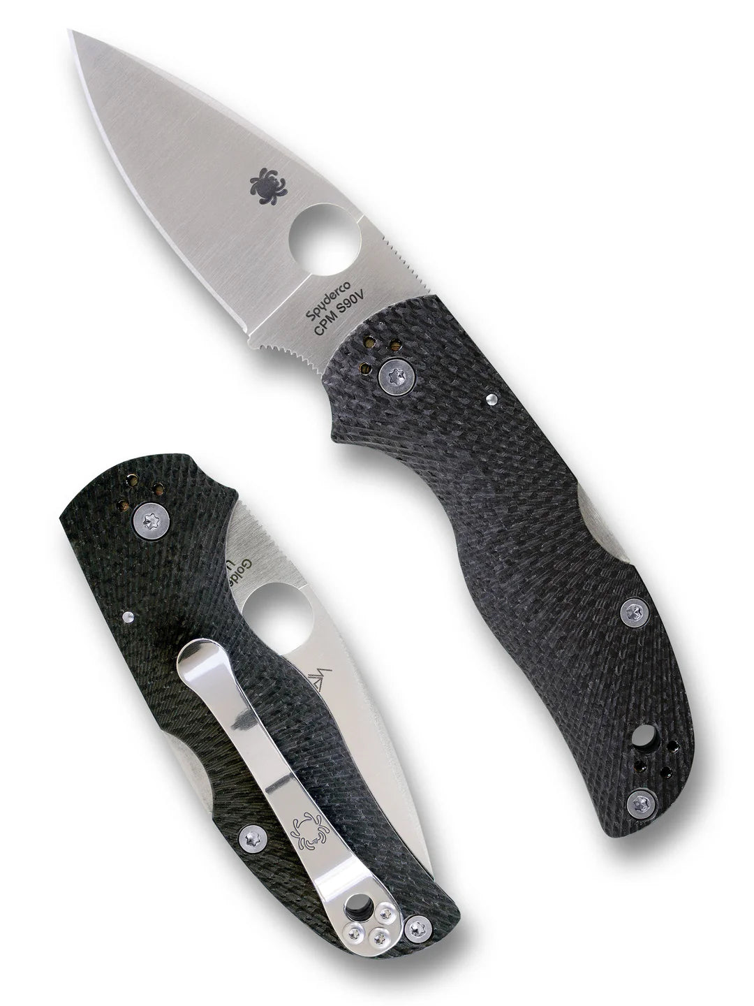 Spyderco Native 5 Fluted Carbon Fiber S90V Back Lock Folding Knife