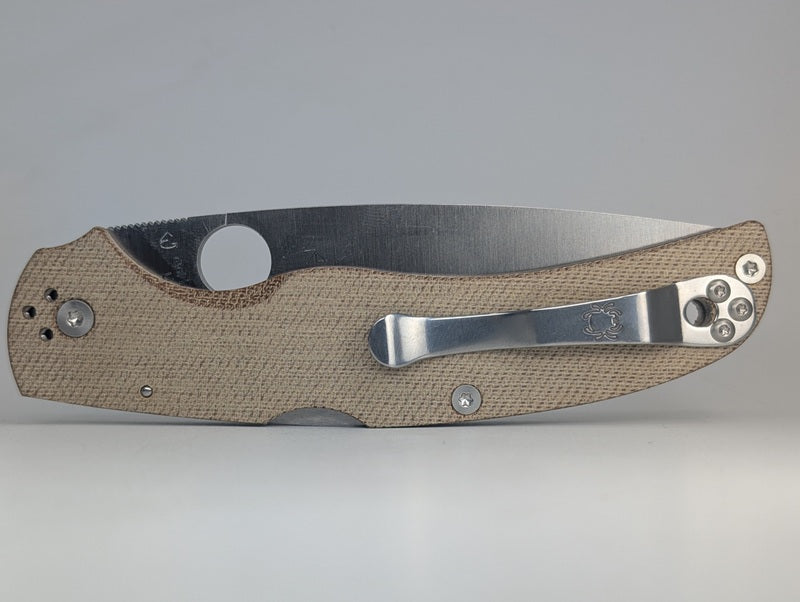 Spyderco Native Chief Natural Brown Canvas Micarta Cruwear Back Lock Folding Knife