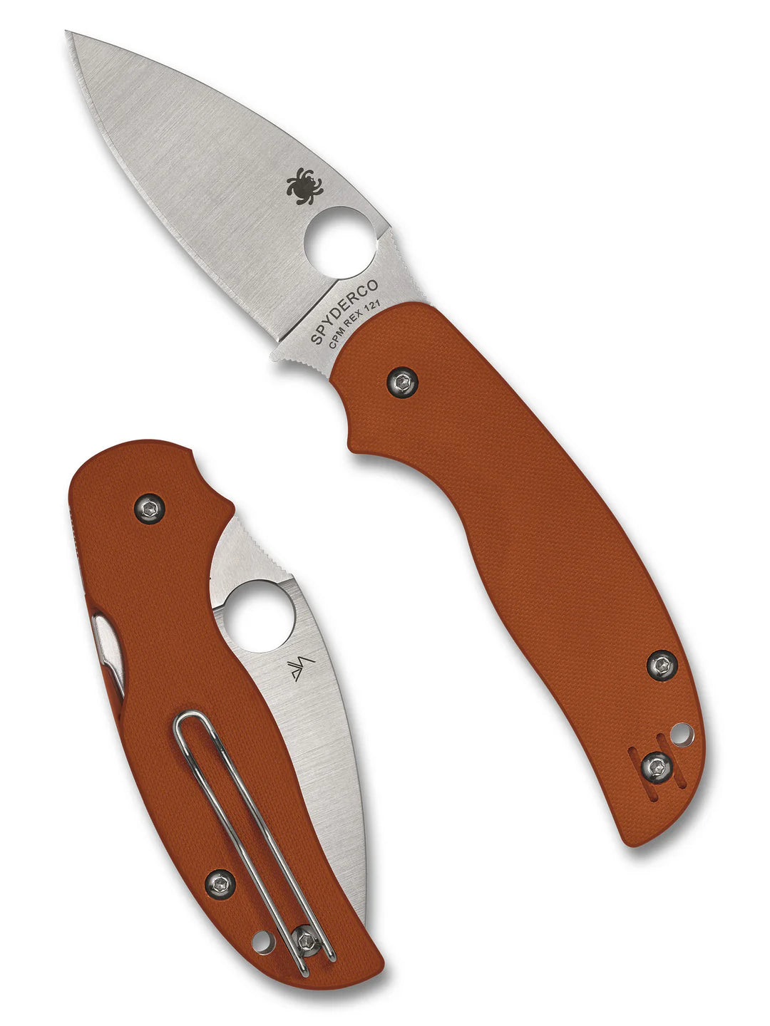 Spyderco Sage 5 Burnt Orange G10 Rex 121 Compression Lock Folding Knife