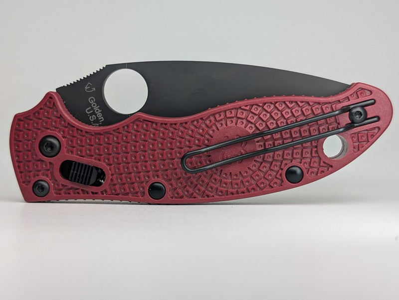 *Consignment* Spyderco x St. Nick's Knives Matrix 2 Red / Black CPM4V DLC Folding Knife