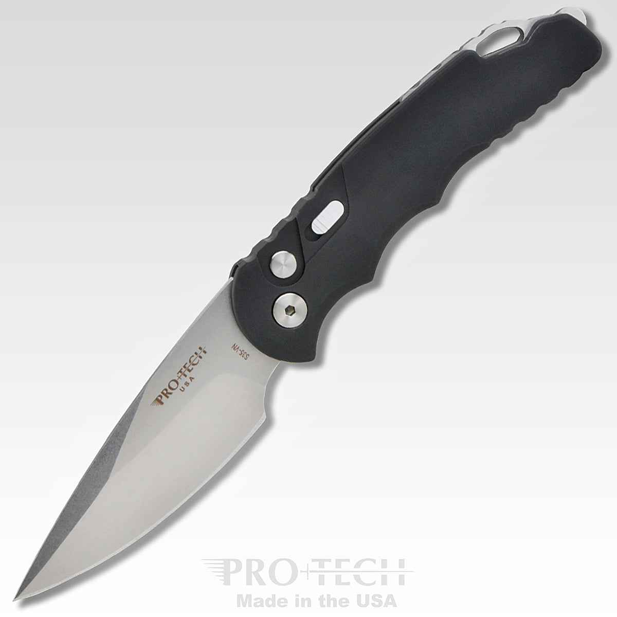 Protech Tactical Response 5 Black Handle Stonewash Blade Auto Folding Knife