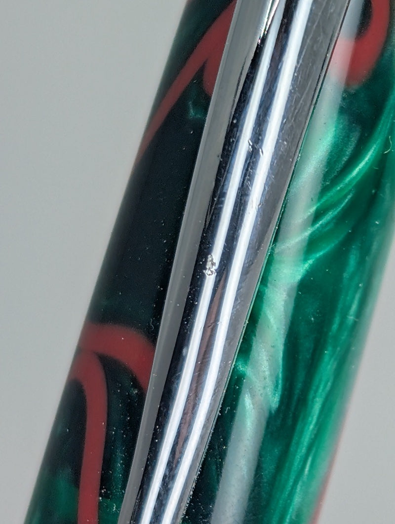 *Consignment* Taccia Staccato Emerald Swirl Fountain Pen Medium Nib