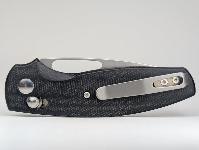 *Consignment* Three Rivers Manufacturing Bulldog Rev B Double Black Micarta 3D Folding Knife