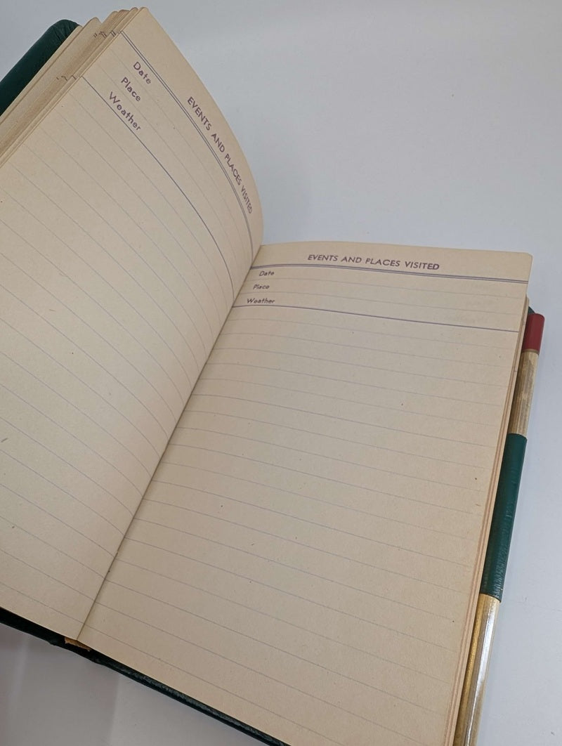 Samuel Ward MFG Co. Vintage Travel Journal Green w/ Pencil