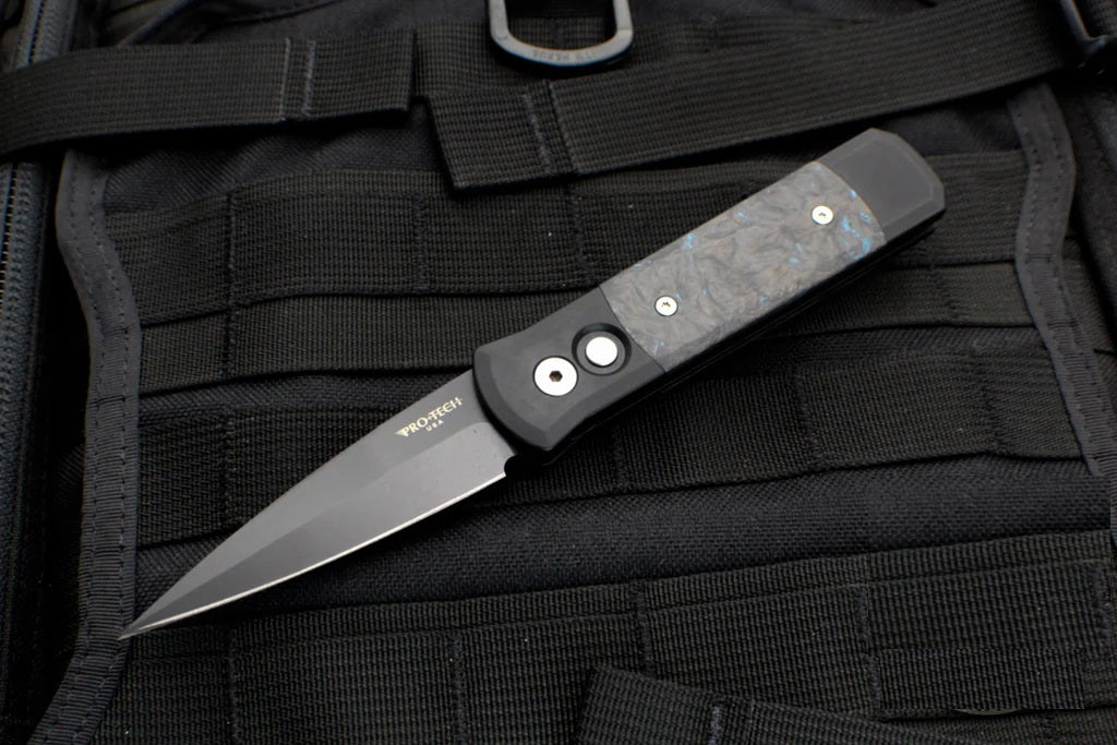 Protech Godson Fat Carbon Dark Matter Blue Auto Folder