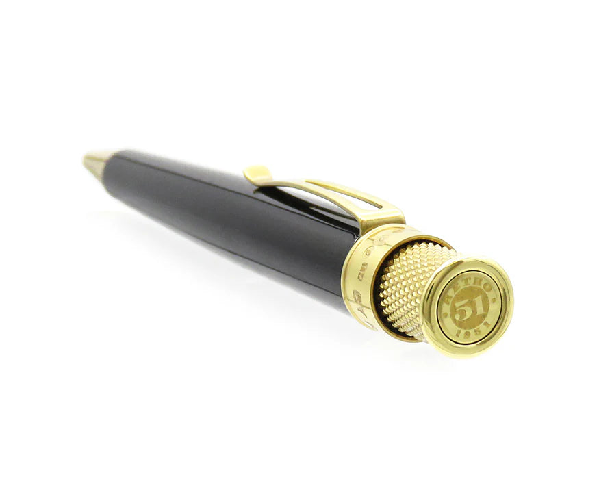 Retro 51 Tornado Classic Lacquer Black / Brass Rollerball Pen *Discontinued*