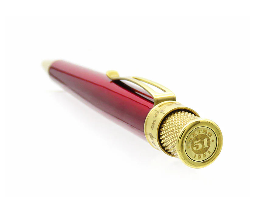 Retro 51 Tornado Classic Lacquer Red / Brass Rollerball Pen
