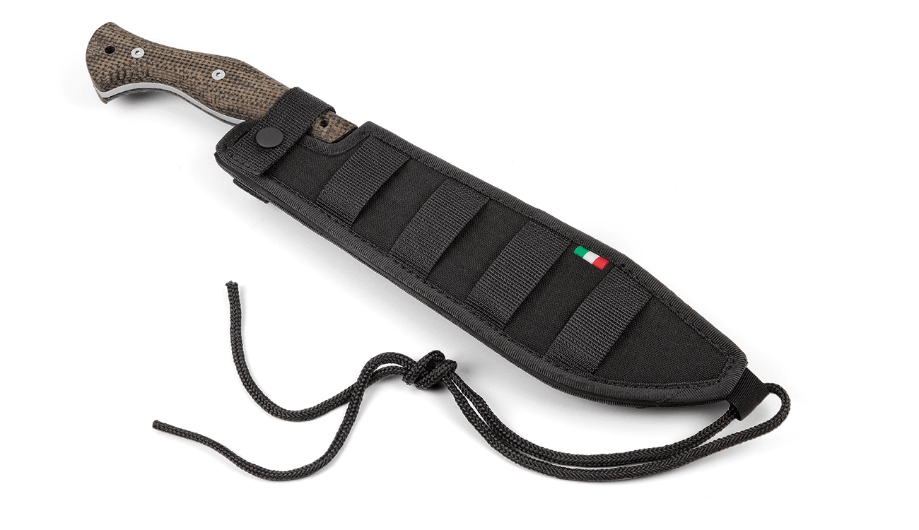 Viper Carnera Brown Canvas Stonewash Fixed Blade w/ Sheath