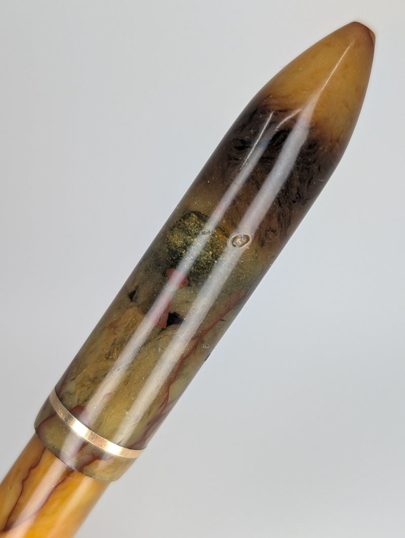 Vintage Unknown Brand Fountain Pen Celluloid 14k Gold Fine Nib