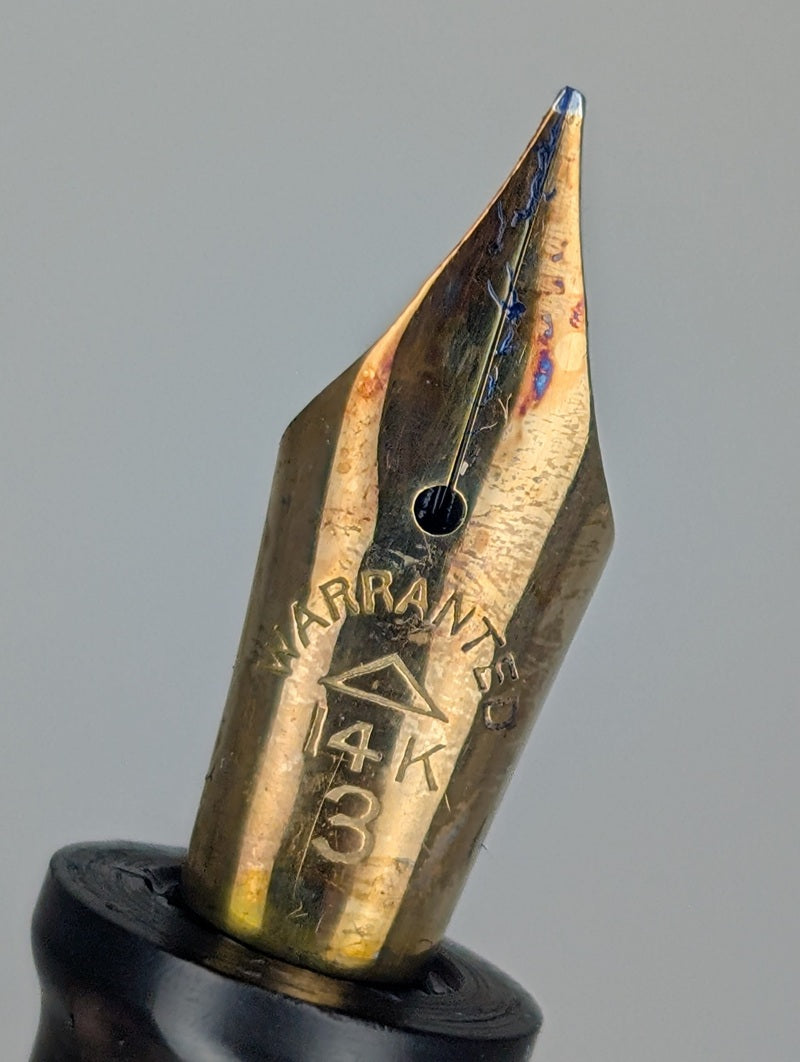 Vintage Unknown Brand Fountain Pen Celluloid 14k Gold Fine Nib
