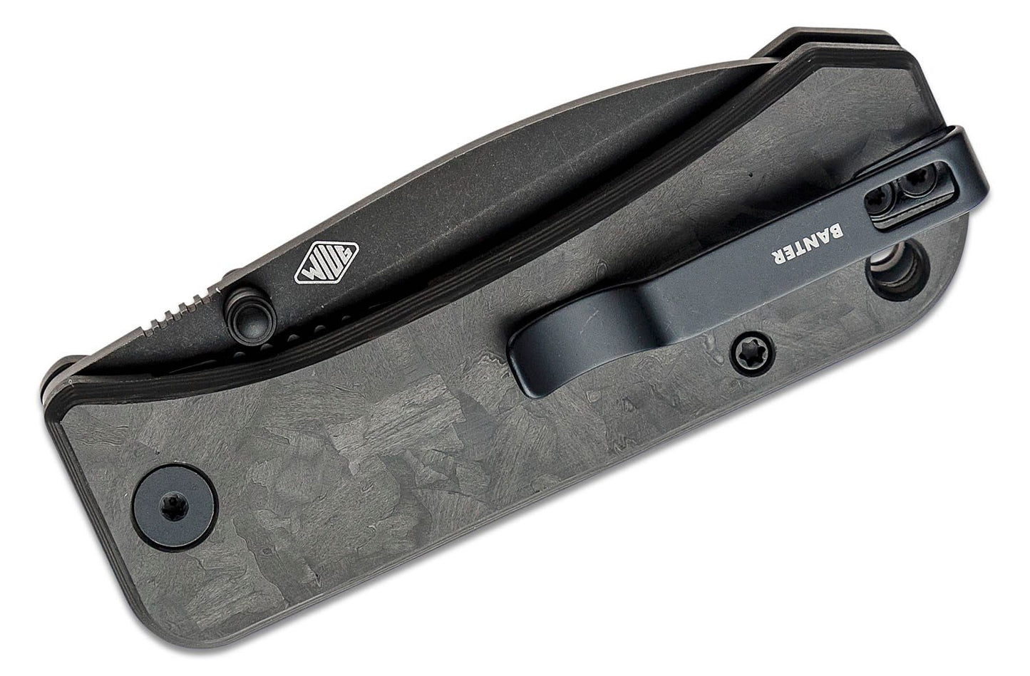 WE KNIFE Banter Marbled Carbon Fiber Stonewash Liner Lock Folding Knife