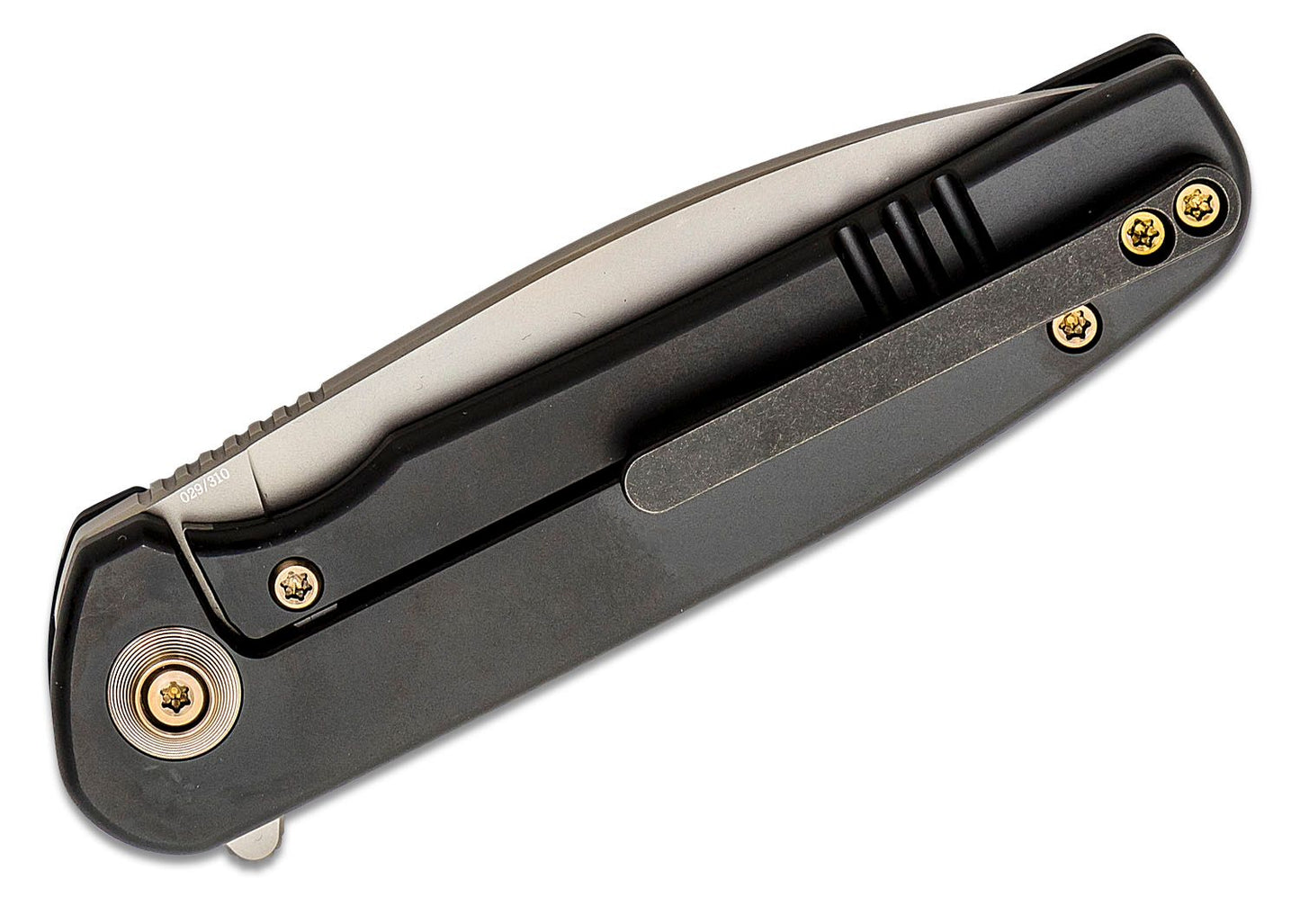 WE KNIFE Shakan Blue Satin Polish Titanium Handle Limited Edition Folding Knife