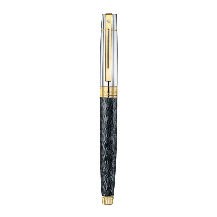 Sheaffer 300 Engraved Matte Black with PVD Gold Trims Fountain Pen