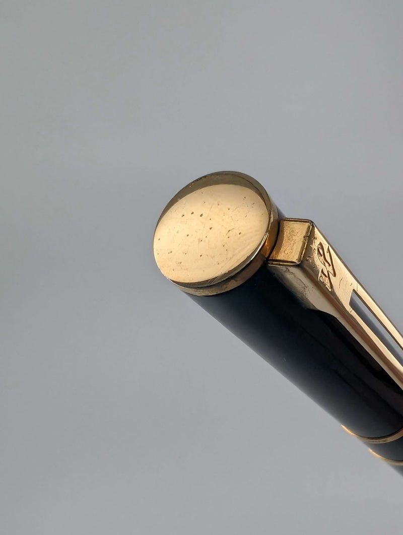 *Consignment* Waterman France Laureat Black / Gold Fountain Pen Steel Medium Nib