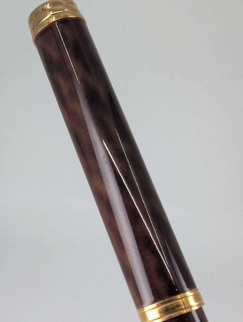 *Consignment* Waterman Gentleman 100 Brown Marble  Fountain Pen 18k Gold Medium Nib