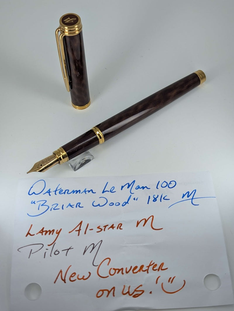 *Consignment* Waterman Gentleman 100 Brown Marble  Fountain Pen 18k Gold Medium Nib