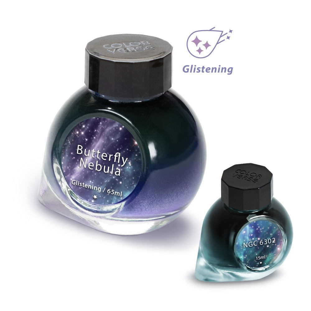 Colorverse Butterfly Nebula Glistening Bottled Ink 2 Bottles 65mL & 15mL
