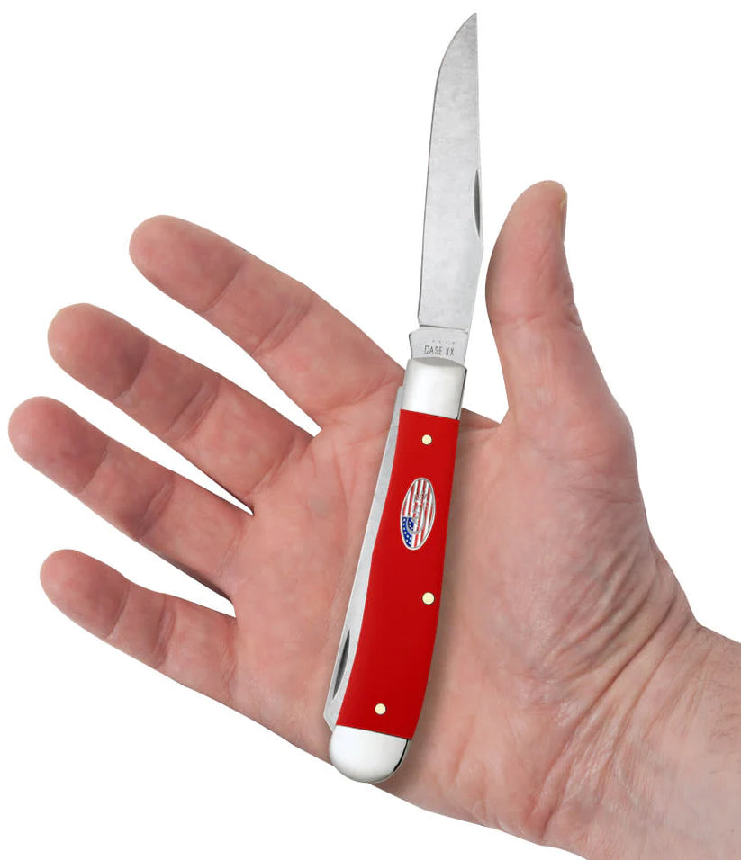 Case Knives American Workman Smooth Red Synthetic CS Trapper Folding Knife