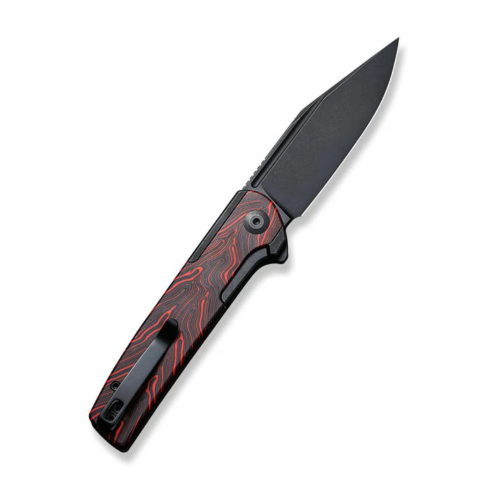 CIVIVI Cachet Folding Knife Diamond Patterned Black Steel Handle with Green Micarta Inlay