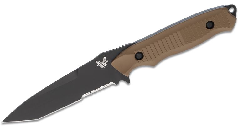 Benchmade Nimravus Tanto Coyote Aluminum Handles w/ Coyote Sheath Fixed Blade Knife