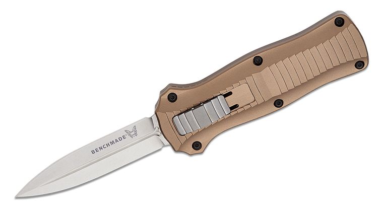 Benchmade Mini Infidel Limited Edition Dark Earth Aluminum Out the Front Knife