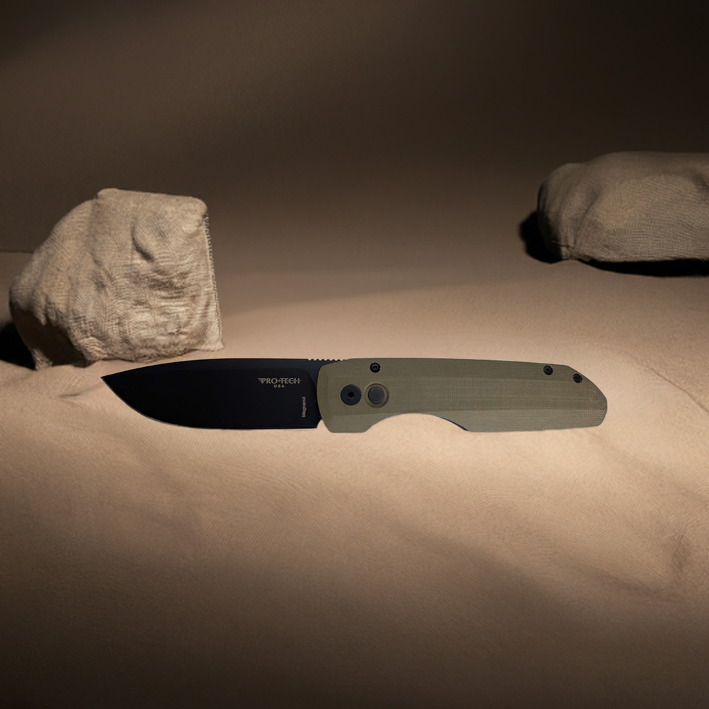 Protech Vero Synapse Green w/ Black DLC Magnacut Blade Auto Folding Knife