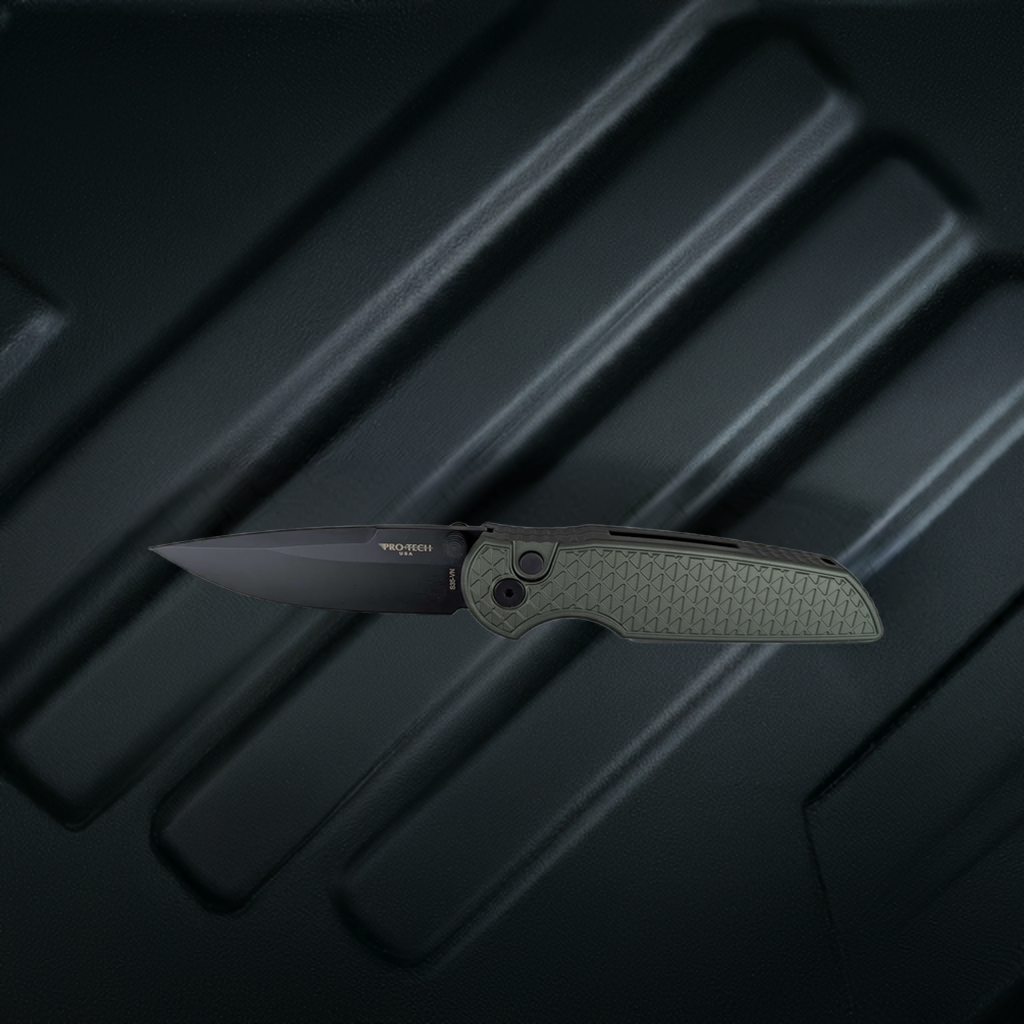 Protech TR-3 Integrity Relic Green Buttonlock Folding Knife