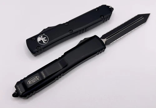 Microtech Ultratech D/E Spartan Double Full Serrated Out the Front Knife