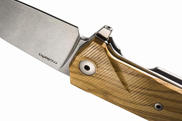 Lionsteel Kur Olive Wood Folding Knife Liner Lock NO CLIP!!!