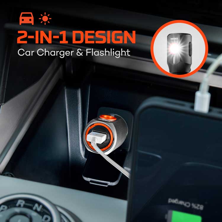 Nebo Transport 400 2-in-1 Car Charger and Flashlight