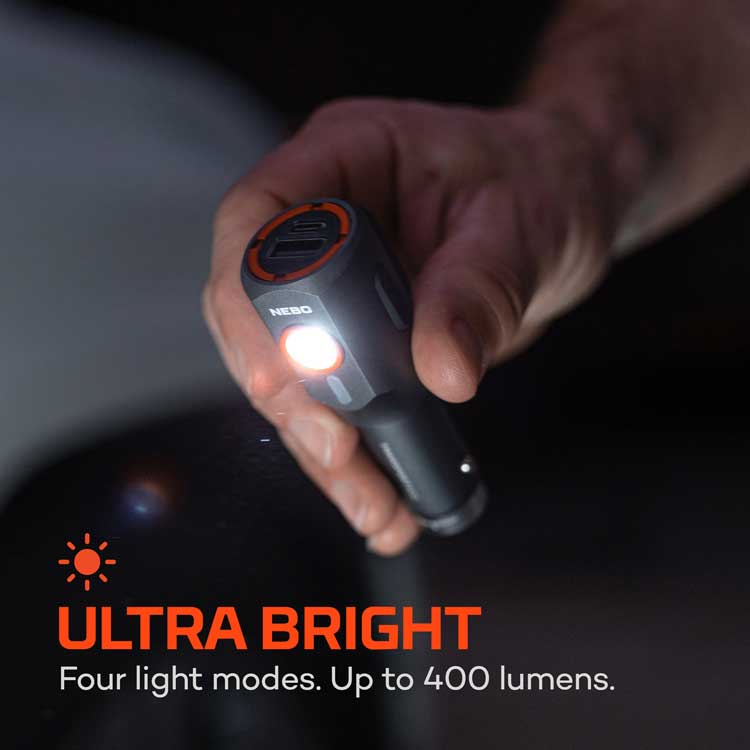 Nebo Transport 400 2-in-1 Car Charger and Flashlight