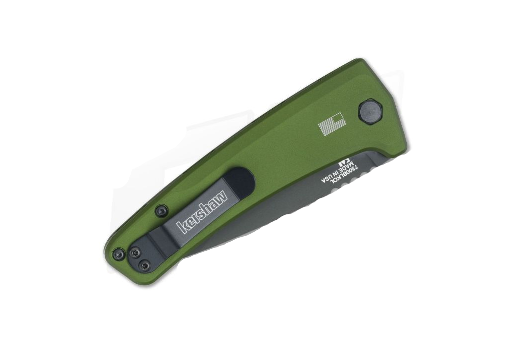 Kershaw Launch 3 Black Blade Olive Green Handle Auto Folding Knife