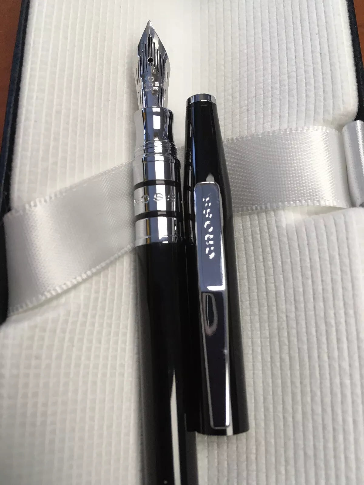 AT Cross Spire Black Lacquer w/ Chrome Fountain Pen