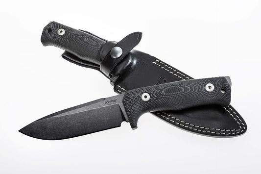 Lionsteel T5 Black Blade Black Micarta Handle Fixed Blade Knife