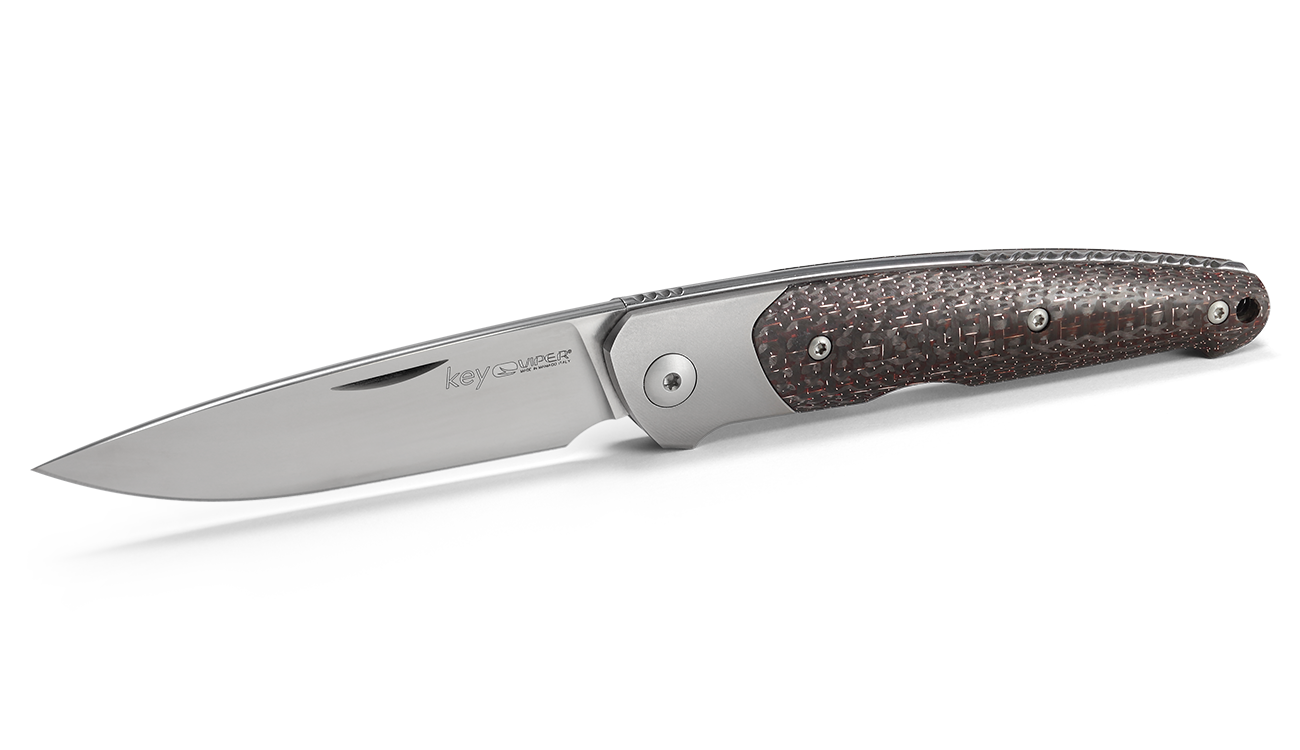 Viper Key Wire Bronze Carbon Fiber Folding Knife