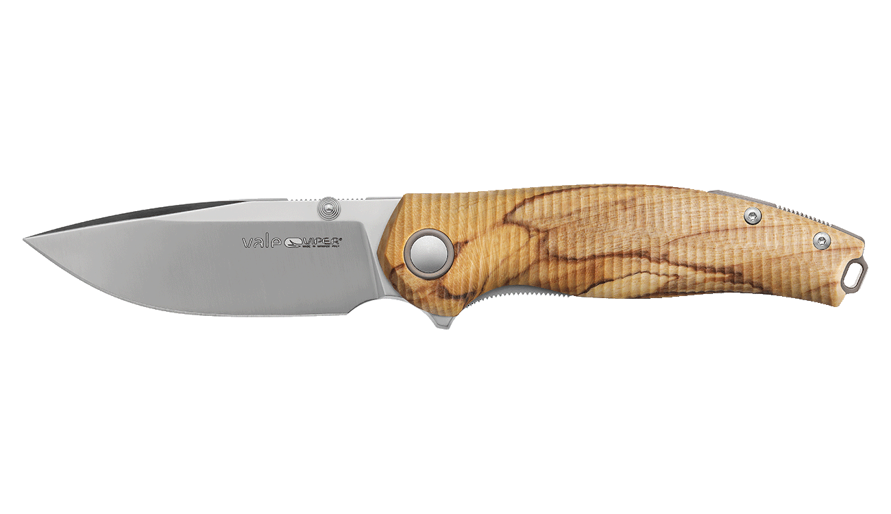 Viper Vale Flammed Poplar Wood Folding Knife