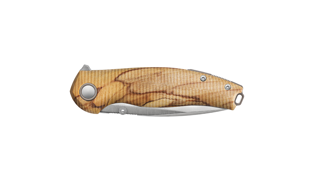 Viper Vale Flammed Poplar Wood Folding Knife