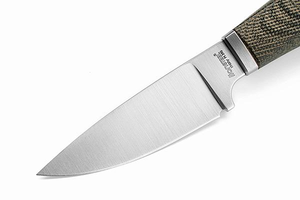 LionSTEEL WILLY Compact EDC Fixed Blade Knife, Solid Handle Construction, Titanium Guard, M390 Steel Blade, Made in Italy (Natural Micarta)