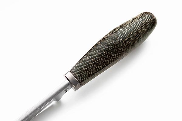 LionSTEEL WILLY Compact EDC Fixed Blade Knife, Solid Handle Construction, Titanium Guard, M390 Steel Blade, Made in Italy (Natural Micarta)