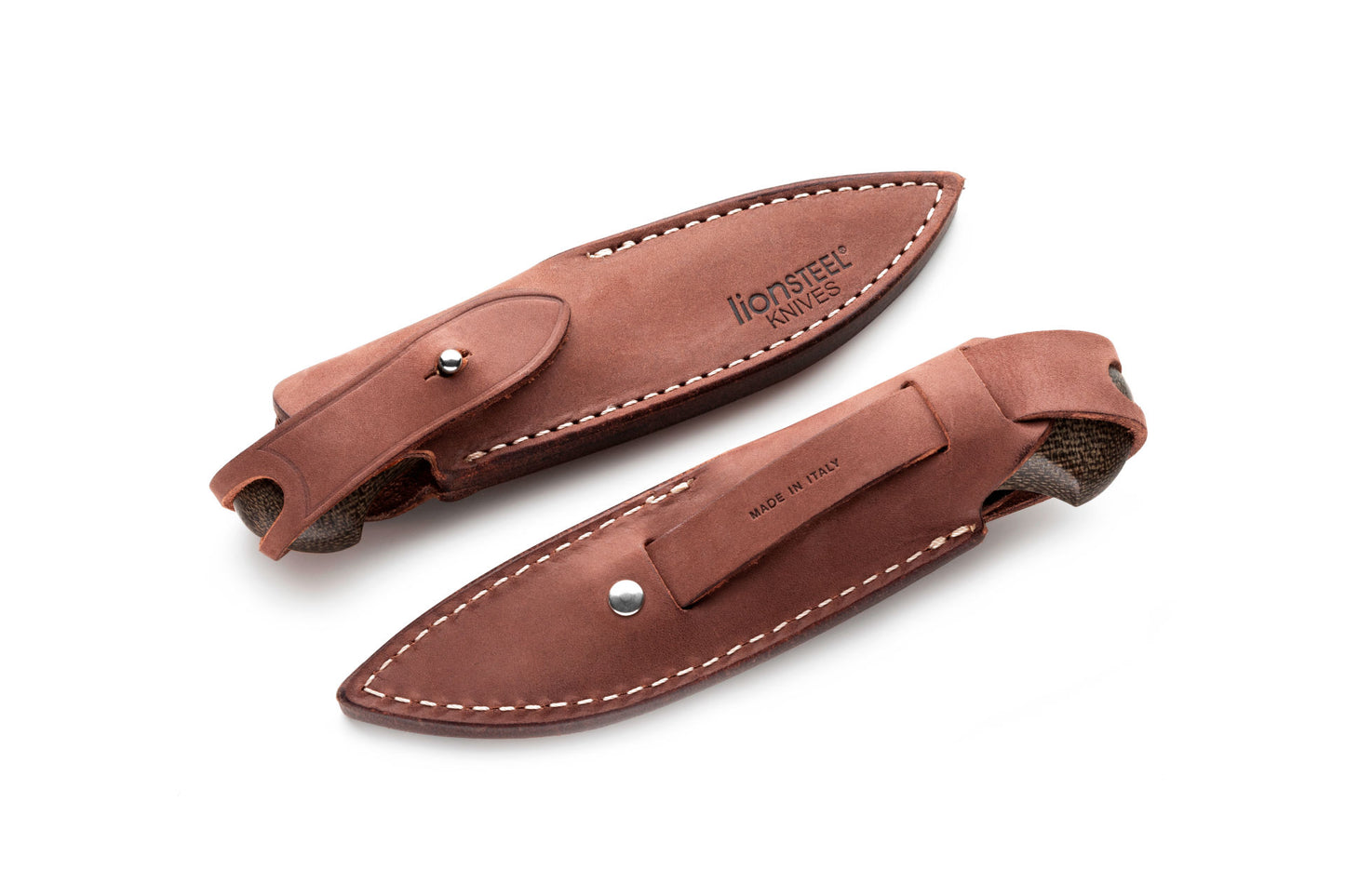LionSTEEL WILLY Compact EDC Fixed Blade Knife, Solid Handle Construction, Titanium Guard, M390 Steel Blade, Made in Italy (Natural Micarta)