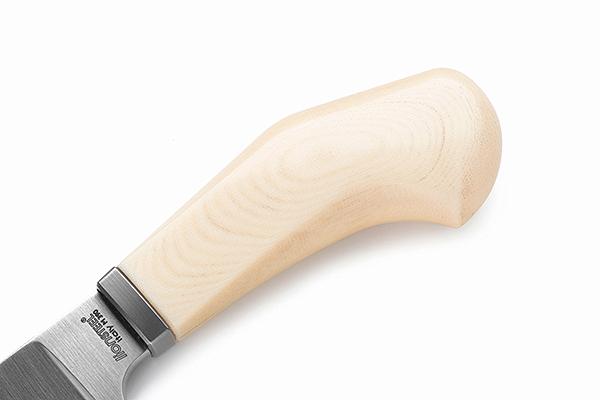 LionSTEEL WILLY Compact EDC Fixed Blade Knife, Solid Handle Construction, Titanium Guard, M390 Steel Blade, Made in Italy (White Micarta)