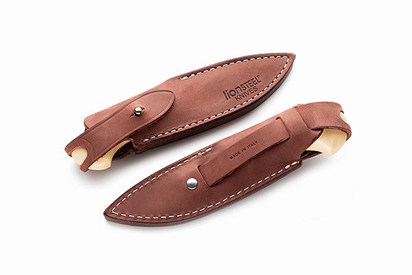 LionSTEEL WILLY Compact EDC Fixed Blade Knife, Solid Handle Construction, Titanium Guard, M390 Steel Blade, Made in Italy (White Micarta)