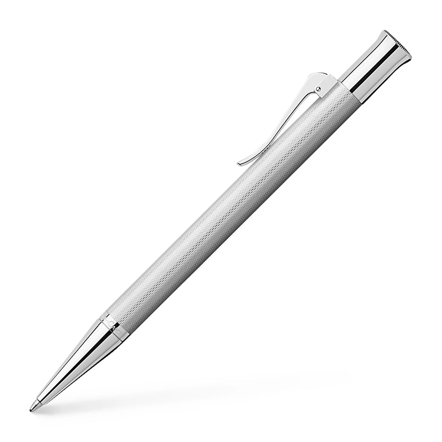 Graf Von Faber Propelling Guilloche Rhodium Ballpoint Pen