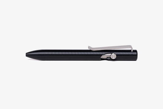 Tactile Turn Bolt Action Short Anodized Aluminum Black Ballpoint Pen