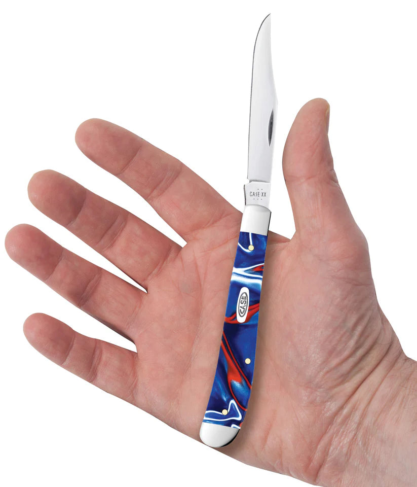 Case Knives Smooth Patriotic Kirinite Slimline Trapper Folding Knife