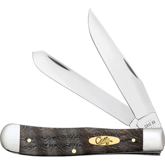 Case Knives Black Curly Oak Wood Smooth Trapper