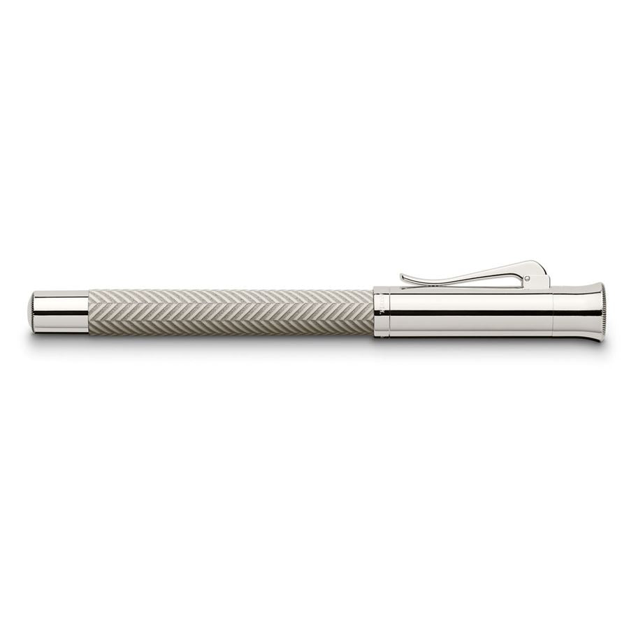 Graf Von Faber Guilloche Cisele Light Grey Fountain Pen Medium Nib