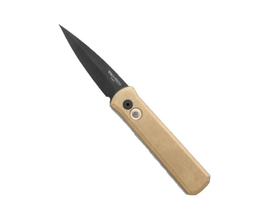 Protech Godson Custom Bronze Black Pearl Button Black Blade Auto Folding Knife
